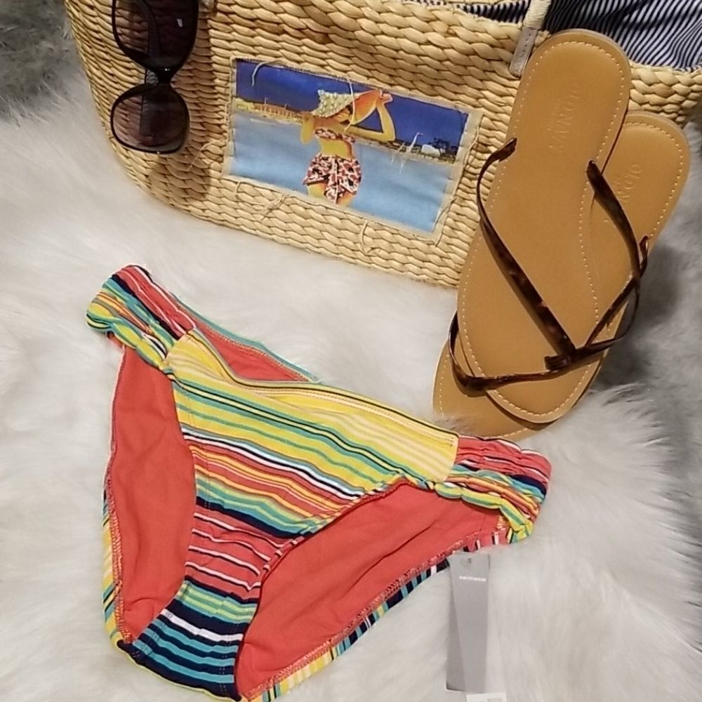 JC Penney Striped Bikini Bottom Size S NWT!!!